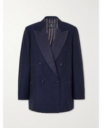 Etro - Double-Breasted Cotton And Wool-Blend Jacquard Blazer - Lyst