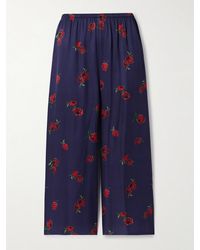 KHAITE - Mindy Printed Twill Wide-Leg Pants - Lyst