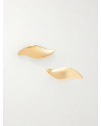 KHAITE - Leaf-Plated Earrings - Lyst