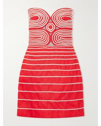 ANDRES OTALORA - Muy Poetica Cut-Out Embroidered Linen Mini Dress - Lyst