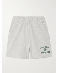 Sporty & Rich - Varsity Crest Printed Cotton-Blend Jersey Shorts - Lyst