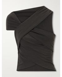 Cortana - Myia Asymmetrical Crepe Blouse - Lyst