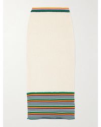 Christopher John Rogers - Striped Cotton-Blend Bouclé Midi Skirt - Lyst