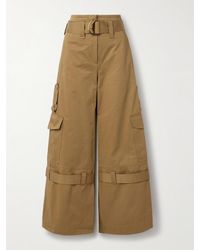 Zimmermann - Illuminate Belted Cotton-Twill Wide-Leg Cargo Pants - Lyst