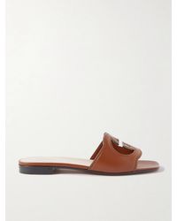 Gucci - Interlocking G Cut-out Leather Sliders - Lyst