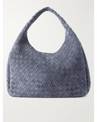 Bottega Veneta - Campana Large Intrecciato Suede Shoulder Bag - Lyst