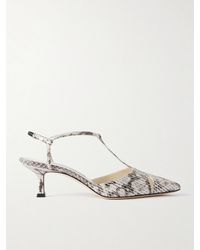 Manolo Blahnik - Turgimod 50 Cutout Elaphe Slingback Pumps - Lyst