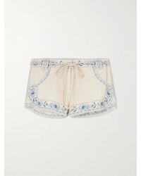 Zimmermann - Wanderlust Belted Printed Linen Shorts - Lyst