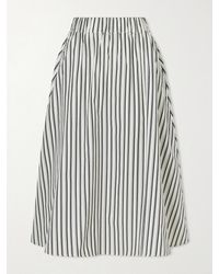 Maria McManus - Striped Organic Cotton-Poplin Midi Skirt - Lyst