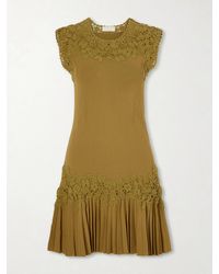 Ulla Johnson - Noemie Crochet-Trimmed Ribbed Mini Dress - Lyst