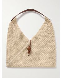Hunting Season - Origami Medium Leather-Trimmed Fique Shoulder Bag - Lyst
