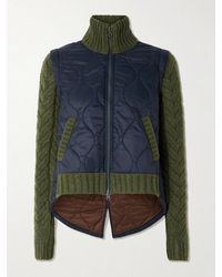 Veronica Beard - Patra Cable-Knit Wool-Blend And Quilted Shell Jacket - Lyst