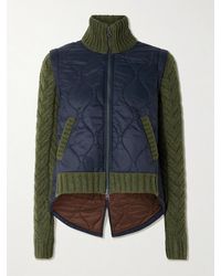 Veronica Beard - Patra Cable-Knit Wool-Blend And Quilted Shell Jacket - Lyst
