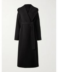 Alaïa - Hooded Belted Wool Coat - Lyst