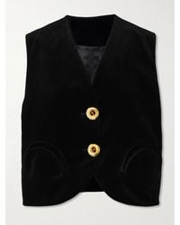 Blazé Milano - Jealousy Gliss Crystal-Embellished Cotton-Velvet Vest - Lyst