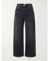 Citizens of Humanity - Ayla Cropped Frayed High-Rise Wide-Leg Jeans - Lyst