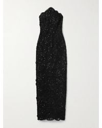 Carolina Herrera - Strapless Embellished Lace-Trimmed Crepe And Tulle Gown - Lyst