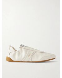 Chloé - Kick Textured-Leather Low-Top Sneakers - Lyst