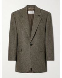 Saint Laurent - Herringbone Wool And Silk-Blend Blazer - Lyst
