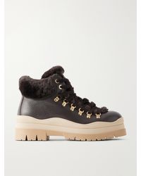 Bogner - Arosa 9 Shearling-Trimmed Leather Ankle Boots - Lyst