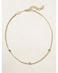 Jacquie Aiche - Twiggy Kette Aus 14 Karat Mit Diamanten Und Saphiren - Lyst