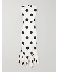 Jacquemus - Palmier Pois Open-Back Polka-Dot Crepe-Jersey Midi Dress - Lyst