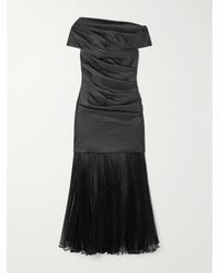 Jonathan Simkhai - Ammalie Draped Taffeta And Pleated Organza Midi Dress - Lyst