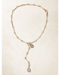 Lucy Delius - Show Your Bones, Signature Teardrop And Pocket Watch 14-Karat And Diamond Necklace - Lyst