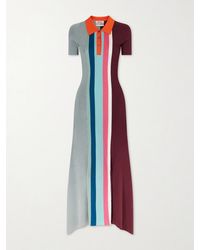Christopher John Rogers - Striped Crochet-Knit Jersey Maxi Dress - Lyst