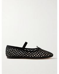 Loeffler Randall - Leonie Grosgrain-Trimmed Raffia Mary Jane Ballet Flats - Lyst