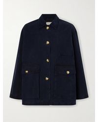 Nili Lotan - Devin Corduroy-Trimmed Cotton-Canvas Jacket - Lyst