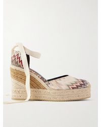 Missoni - Eva 80 Striped Woven Wedge Sandals - Lyst