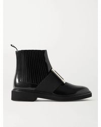Roger Vivier - Viv Ranger Embellished Patent-Leather Chelsea Boots - Lyst