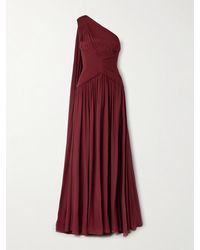 Elie Saab - One-Shoulder Draped Gathered Silk-Georgette Gown - Lyst