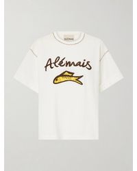 ALÉMAIS - Scuba Embroidered Cotton-Jersey T-Shirt - Lyst