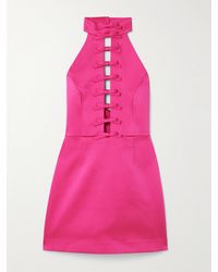 Rebecca Vallance - Saskia Minikleid Aus Satin Mit Cut-Out Und Schleifen - Lyst
