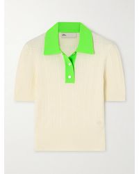 Tory Sport - Pointelle-Knitted Cotton Polo Shirt - Lyst