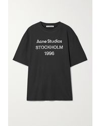 Acne Studios - Oversized Distressed Print Cotton And Hemp-blend Jersey T-shirt - Lyst