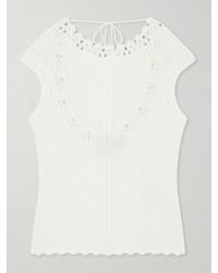 Isabel Marant - Metorie Embellished Crochet-Knit Cotton-Blend Tank - Lyst