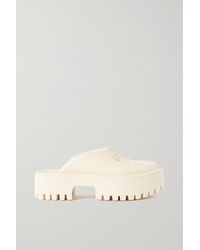 Gucci Elea Perforated Rubber Platform Mules - White