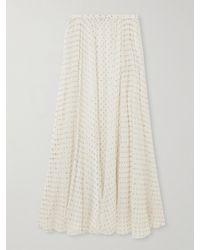 Chloé - Gathered Metallic Polka-Dot Silk-Blend Maxi Skirt - Lyst