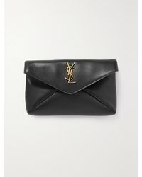 Saint Laurent - Cassandre Small Leather Clutch - Lyst