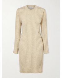 Burberry - Paneled Ribbed Wool And Cashmere-Blend Mini Dress - Lyst