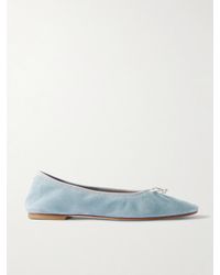 Aeyde - Tiby Bow-Detailed Suede Ballet Flats - Lyst