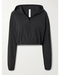 Alo Yoga - Effortless Cropped Stretch-Shell Hoodie - Lyst