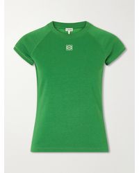Loewe - Anagram Embroidered Cotton-Blend Jersey T-Shirt - Lyst