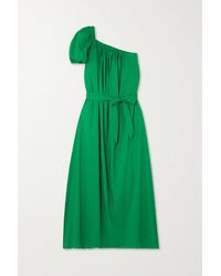 Diane von Furstenberg - Robe Asymétrique En Popeline De Coton Mélangé À Ceinture Pasquale - Lyst