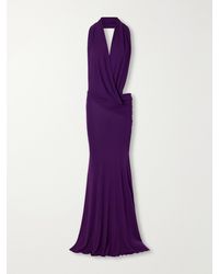 Alex Perry - Draped Jersey Halterneck Gown - Lyst