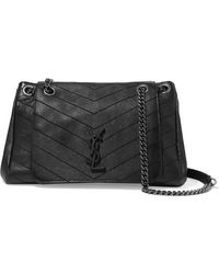 Saint Laurent Nolita Medium Quilted Leather Shoulder Bag - Black