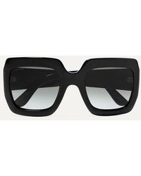 Gucci Pop Web Oversized-sonnenbrille Mit Eckigem Rahmen Aus Azetat - Schwarz
